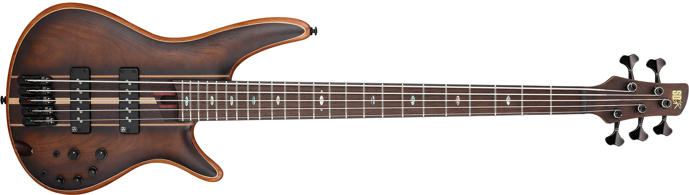 Ibanez Sr1355b Duf Premium 5c Active Pp - Dual Mocha Burst Flat - Basse Électrique Solid Body - Main picture