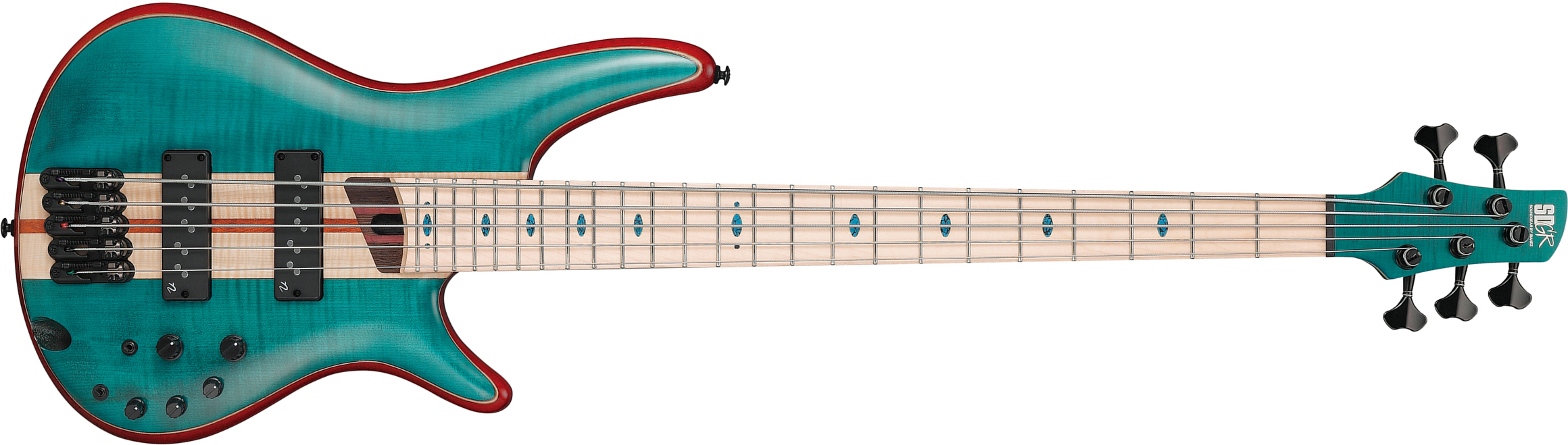 Ibanez Sr1425b Cgl Premium 5c Active Mn - Caribbean Green - Basse Électrique Solid Body - Main picture