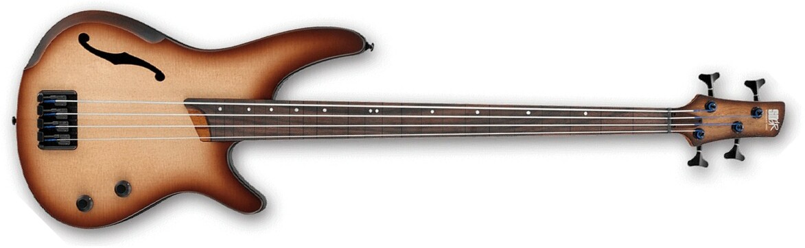 Ibanez Srh500f Nnf Fretless Workshop Epicea Acajou Rw - Natural Browned Burst Flat - Basse Électrique 1/2 Caisse - Main picture