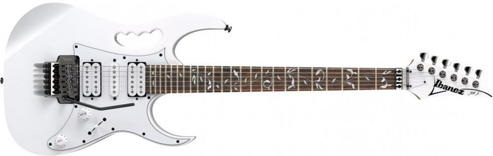 Ibanez Steve Vai Jemjr Wh Signature Hsh Fr Jat - White - Guitare Électrique Forme Str - Main picture