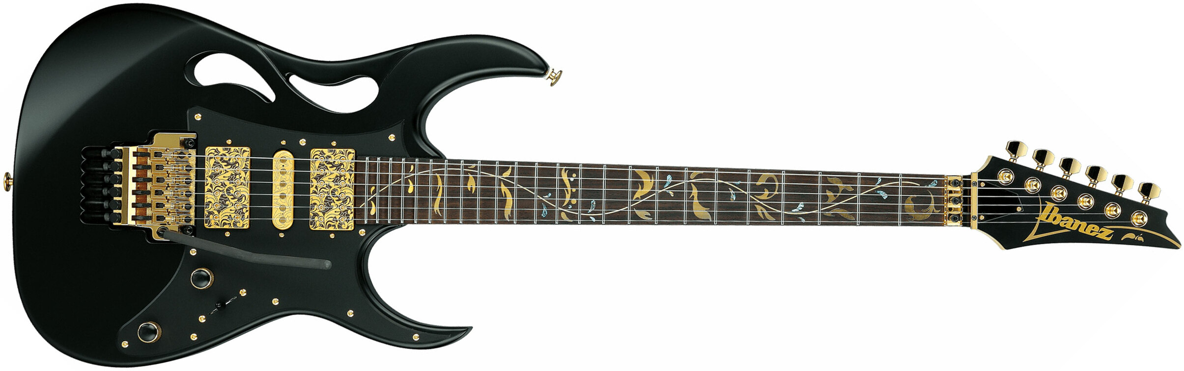 Ibanez Steve Vai Pia3761 Xb Signature Jap 2h Dimarzio Fr Rw - Onyx Black - Guitare Électrique Forme Str - Main picture