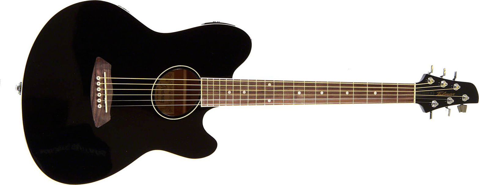 Ibanez Tcy10e Bk Talman Cw Epicea Sapele Pur - Black - Guitare Folk - Main picture