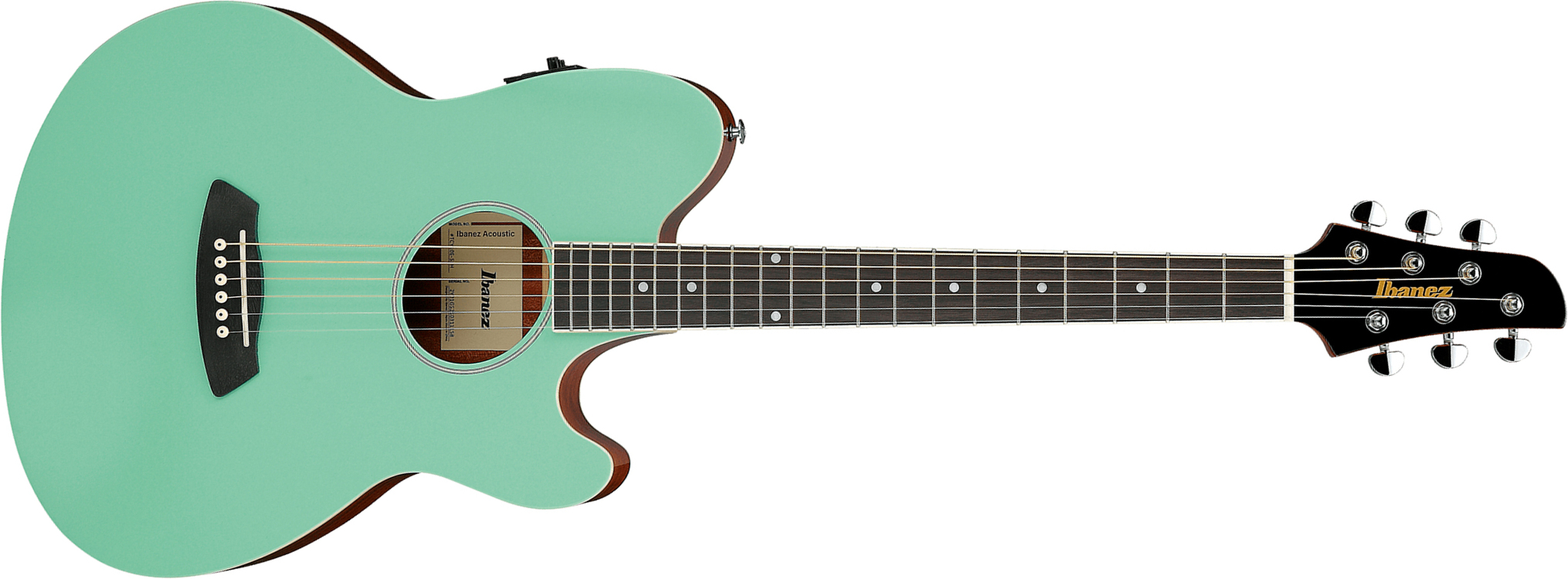 Ibanez Tcy10e Sfh Talman Cw Epicea Sapele Pur - Seafoam Green High Gloss - Guitare Folk - Main picture