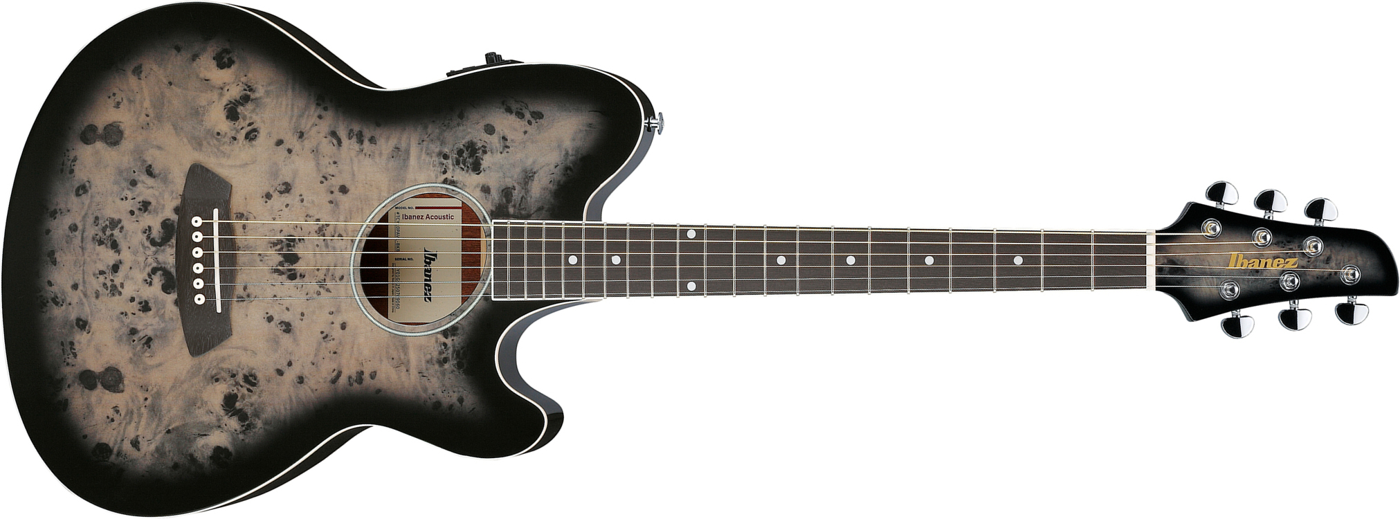 Ibanez Tcy10pa Bkb Talman Cw Tilleul Sapele Pur - Transparent Brown Black Burst - Guitare Folk - Main picture