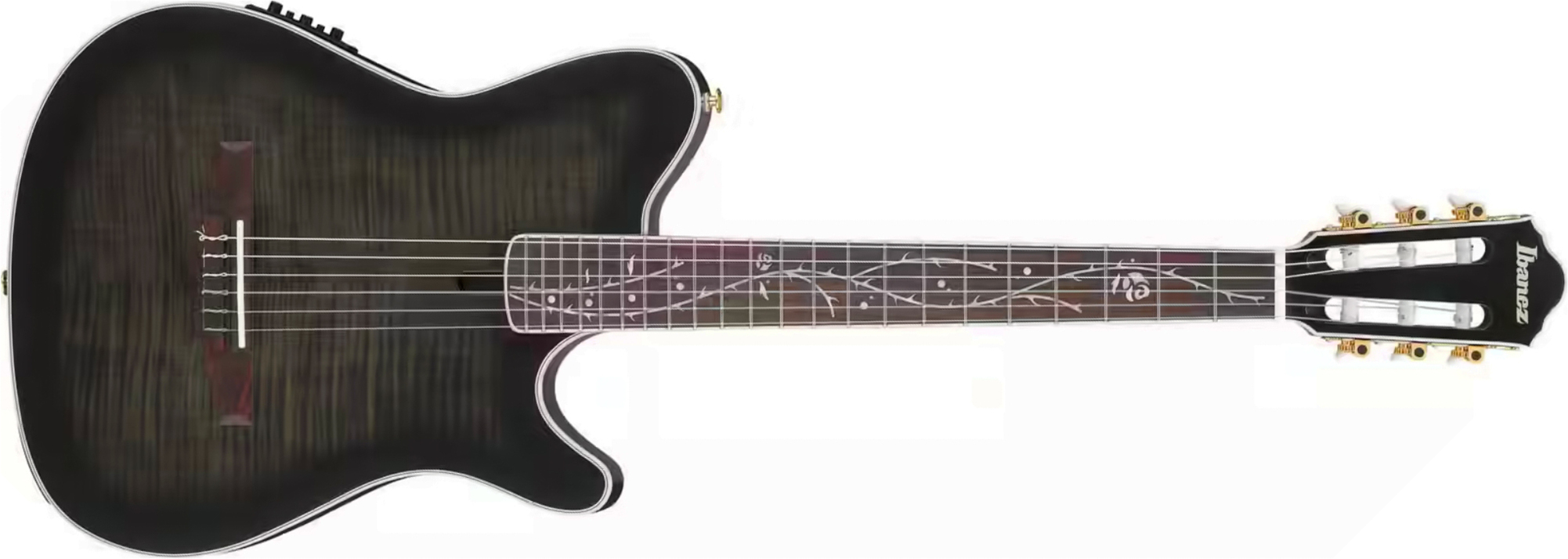 Ibanez Tim Henson Tod20fmn Bfl Ind Signature Erable Sapele Rw - Black Burst Fade Low Gloss - Guitare Classique Format 4/4 - Main picture