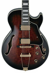 Guitare électrique 3/4 caisse & jazz Ibanez AG95QA DBS Artcore Expressionist - Dark brown sunburst