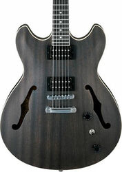 Guitare électrique 1/2 caisse Ibanez AS53 TKF Artcore - Trans black flat