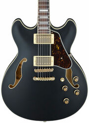 Guitare électrique 1/2 caisse Ibanez Artcore AS73G BKF - Black flat