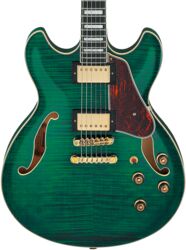 Guitare électrique 1/2 caisse Ibanez Artcore Expressionist AS93FM TMG - Transparent Moss Green 