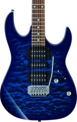 Guitare électrique forme str Ibanez GRX70QA TBB GIO - Transparent blue burst