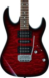 Guitare électrique forme str Ibanez GRX70QA TRB GIO - Transparent red burst