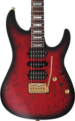 Guitare électrique forme str Ibanez Prestige Japan Kiko Loureiro KIKO300 RTT - Ruby Red Sunburst Flat