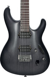 Guitare électrique forme str Ibanez Prestige Japan S6621AH TGB - transparent grey burst