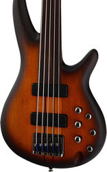 Basse électrique solid body Ibanez SRF705 BBF Workshop - Brown burst flat