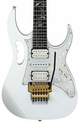 Guitare électrique double cut Ibanez Steve Vai JEM7VP WH Premium +Bag - White