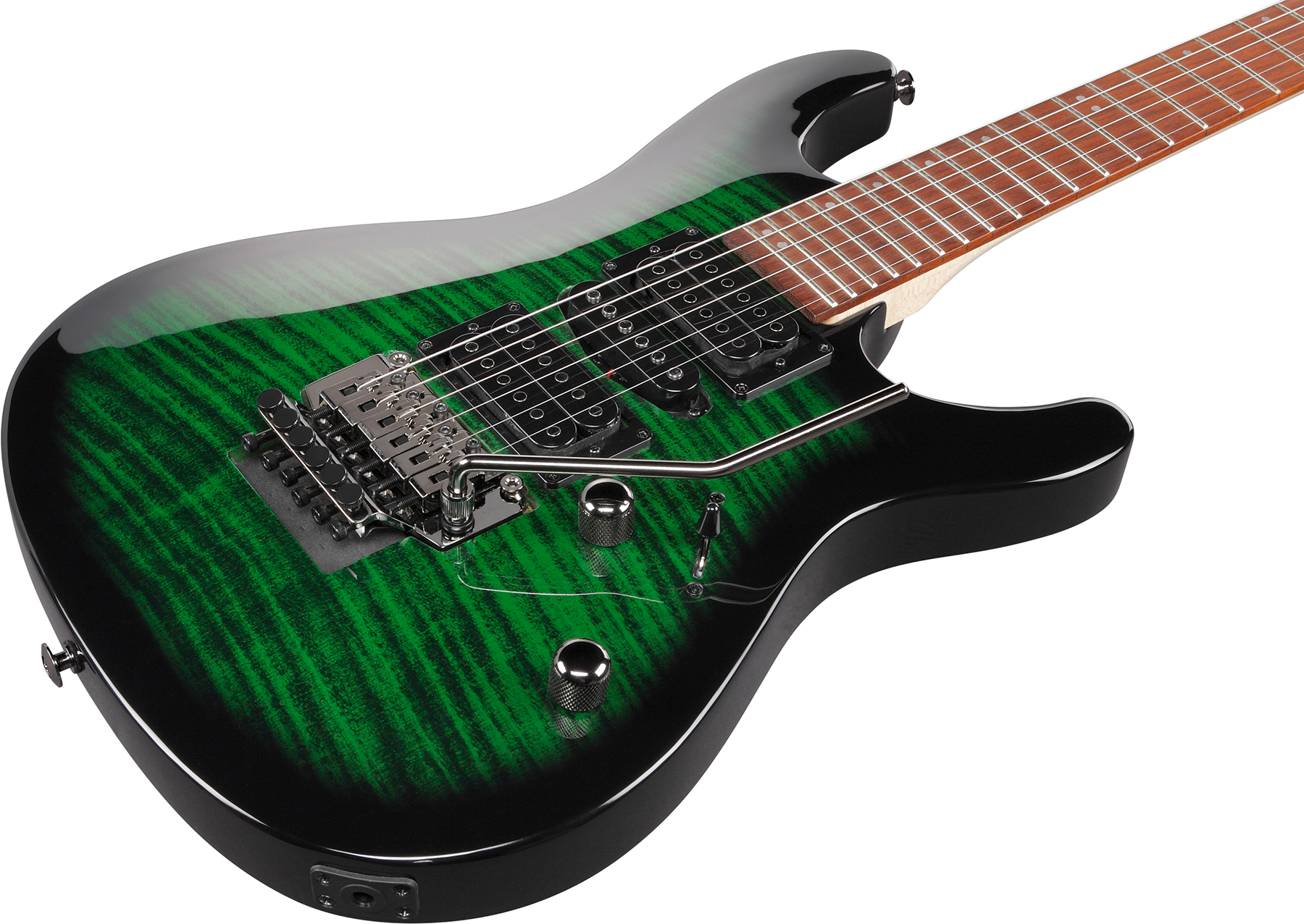 Ibanez Kiko Loureiro Kikosp3 Teb Signature Hsh Fr Jat - Transparent Emerald Burst - Guitare Électrique Forme Str - Variation 2