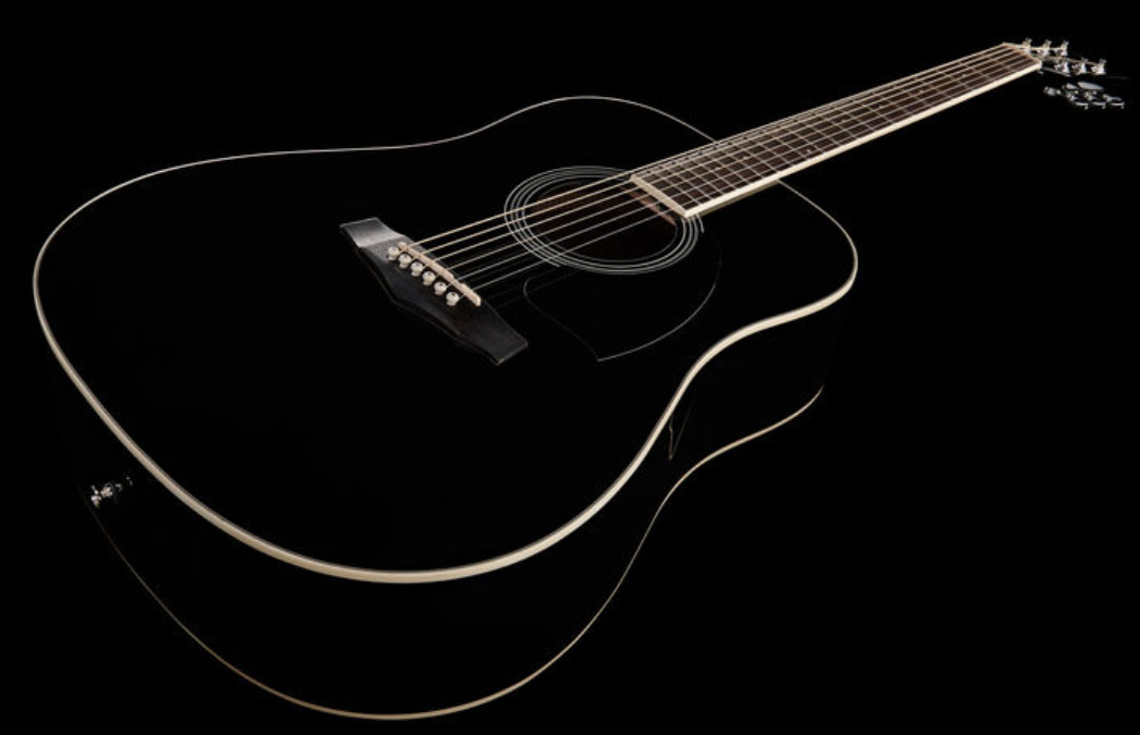 Ibanez Pf15 Bk Dreadnought Epicea Acajou Lau - Black - Guitare Acoustique - Variation 1