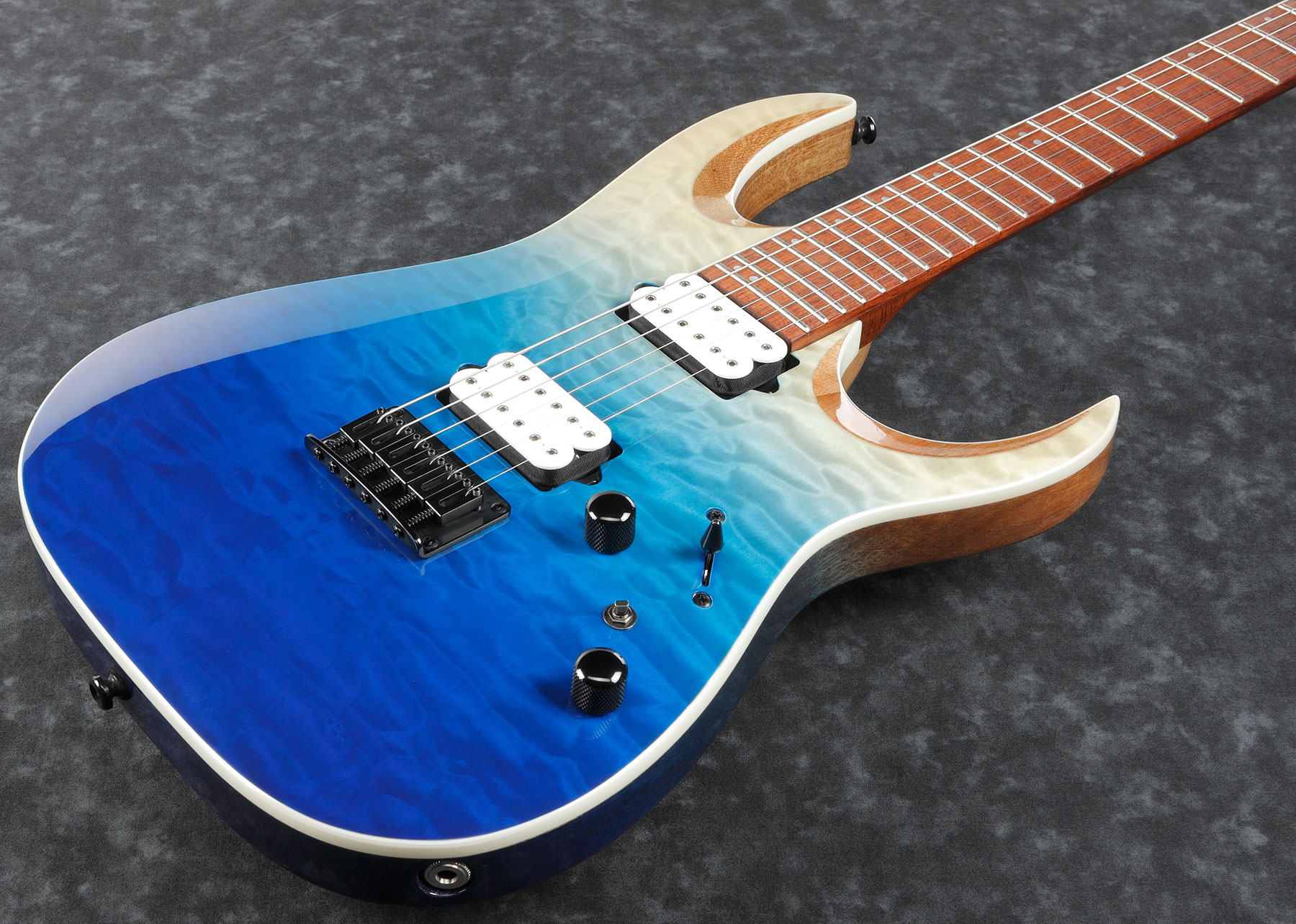 Ibanez Rga42hpqm Big Standard Ht Hh Dimarzio Jat - Blue Iceberg Gradation - Guitare Électrique Forme Str - Variation 2