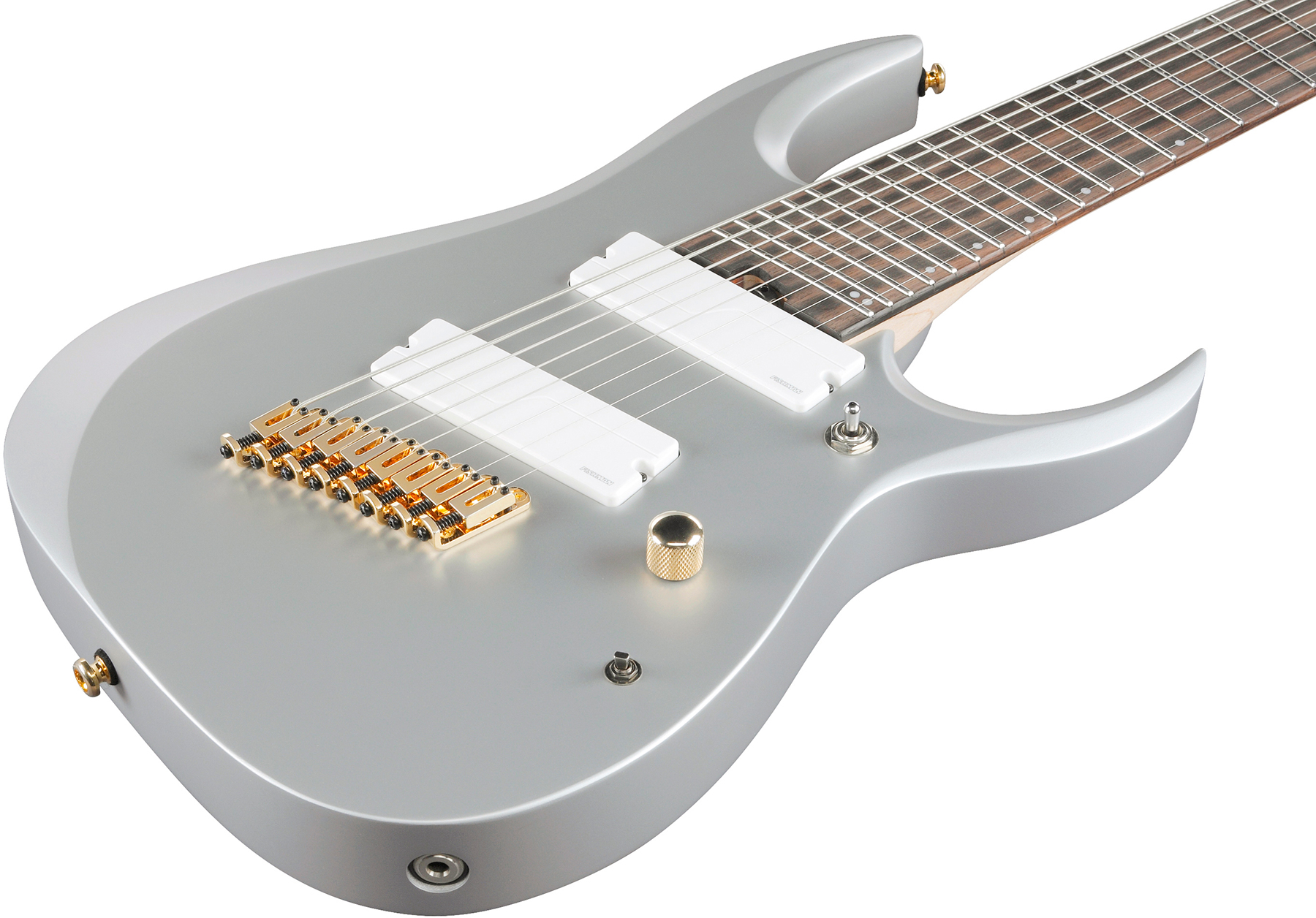 Ibanez Rgdms8 Csm Axe Design Lab 8c Multiscale 2h Fishman Fluence Modern Ht Eb - Classic Silver Matte - Guitare Électrique 8 Et 9 Cordes - Variation 2