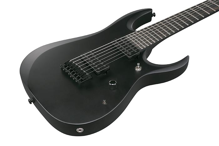 Ibanez Rgdrb71 Bkf Iron Label 7c Baryton 2h Dimarzio Ht Eb - Black Flat - Guitare Électrique Baryton - Variation 2