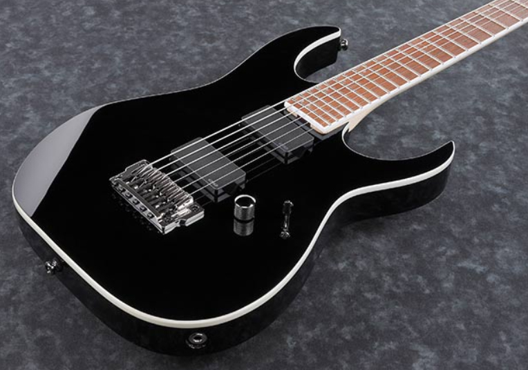 Ibanez Rgib21 Bk Iron Label Hh Emg Ht Jat - Black - Guitare Électrique Baryton - Variation 1