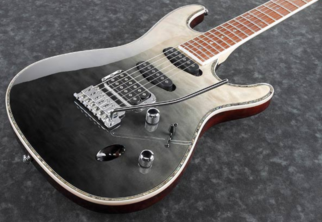 Ibanez Sa360nqm Bmg Standard Hss Trem Jat - Black Mirage Gradation Low Gloss - Guitare Électrique Forme Str - Variation 2