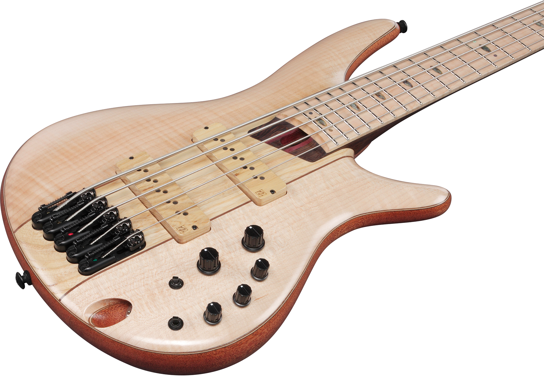 Ibanez Sr5fmdx Ntl Premium 5c Active Mn - Natural Low Gloss - Basse Électrique Solid Body - Variation 2