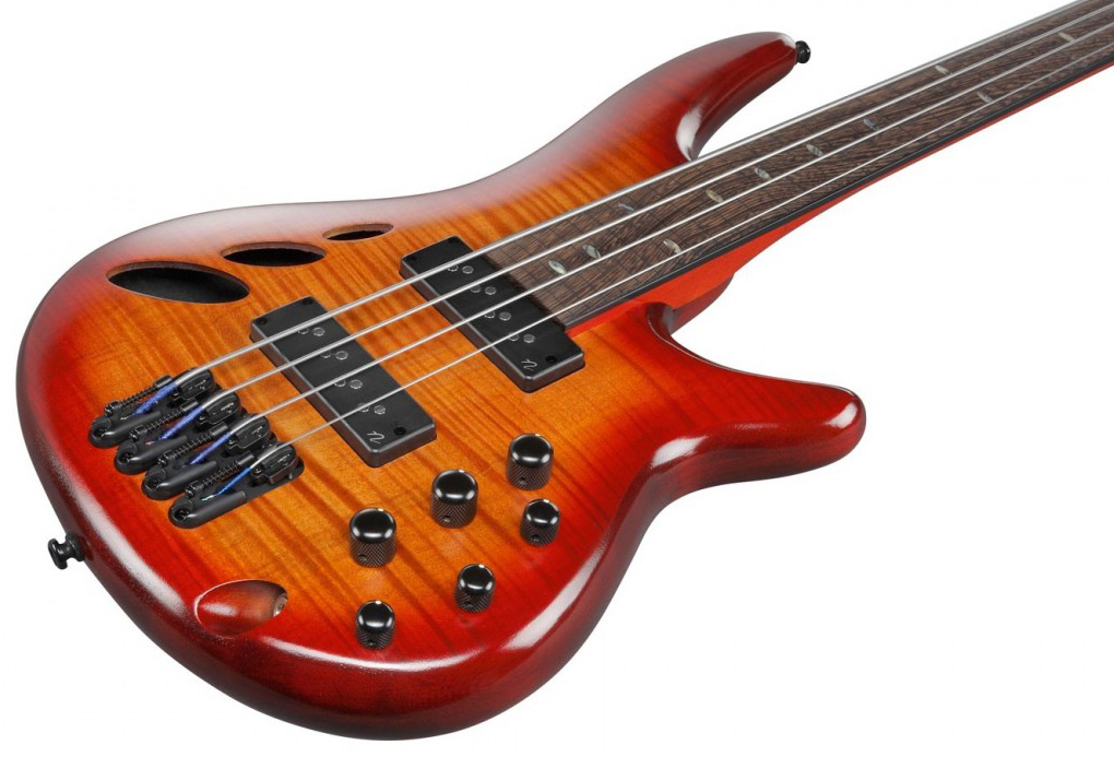Ibanez Srd900f Fretless Workshop Active Piezo Pp - Brown Topaz Burst Low Gloss - Basse Électrique 1/2 Caisse - Variation 2