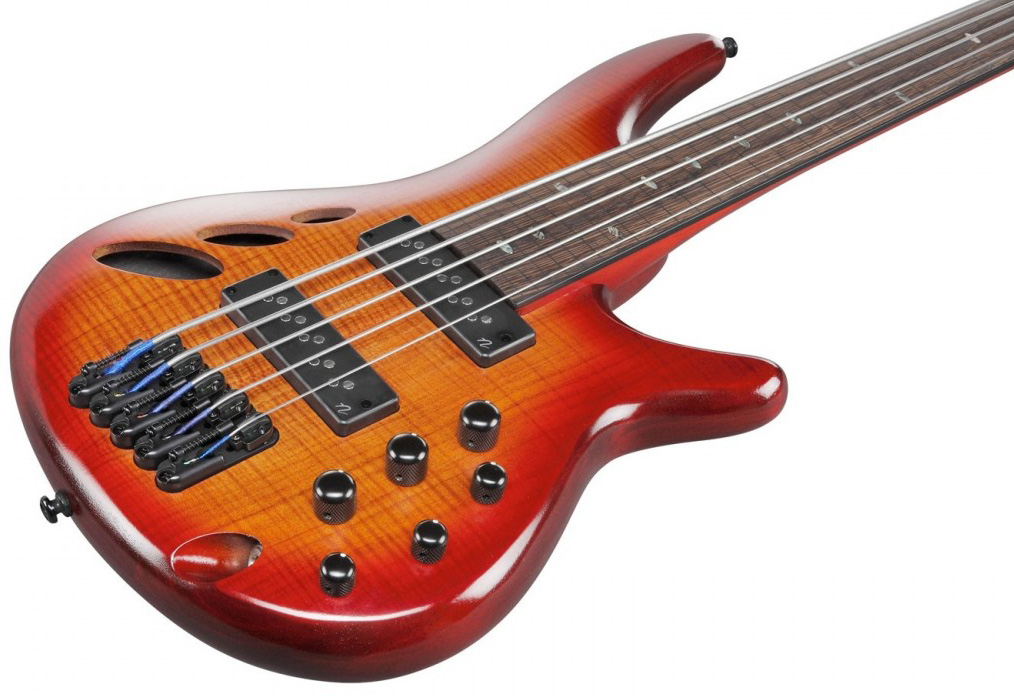 Ibanez Srd905f Fretless Workshop 5c Active Piezo Pp - Brown Topaz Burst Low Gloss - Basse Électrique 1/2 Caisse - Variation 2