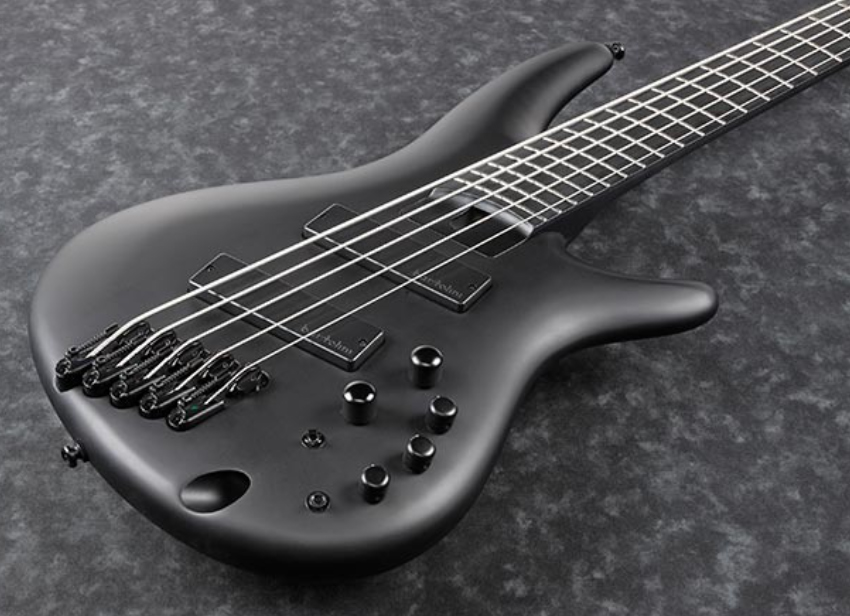 Ibanez Srms625ex Bkf Iron Label 5c Active Bartolini Ebo - Black Flat - Basse Électrique Solid Body - Variation 2