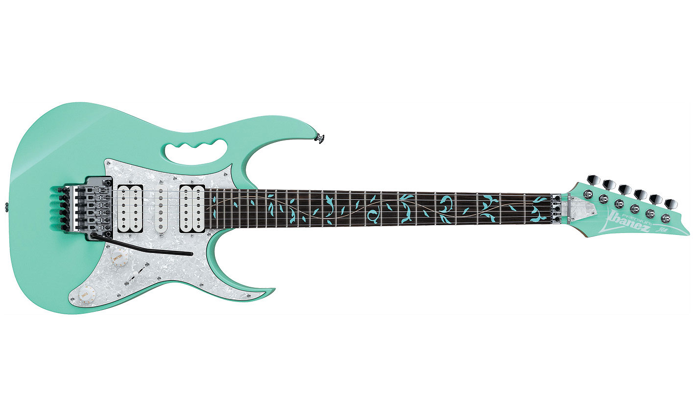 Ibanez Steve Vai Jem70v Sfg Premium Hsh Dimarzio Fr - Sea Foam Green - Guitare Électrique Forme Str - Variation 1