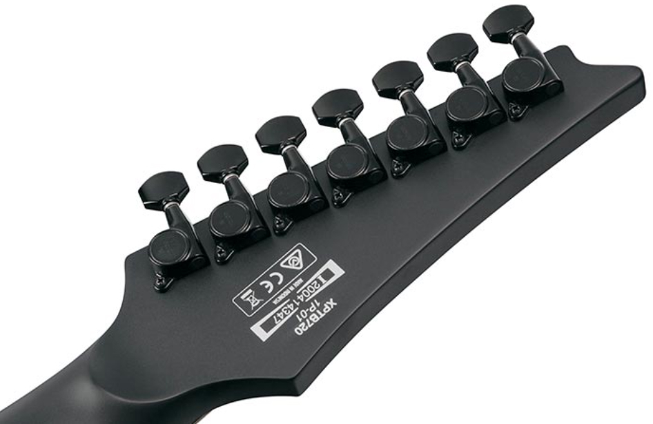 Ibanez Xptb720 Bkf Iron Label 7c Hh Dimarzio Fr Eb - Black Flat - Guitare Électrique 7 Cordes - Variation 3