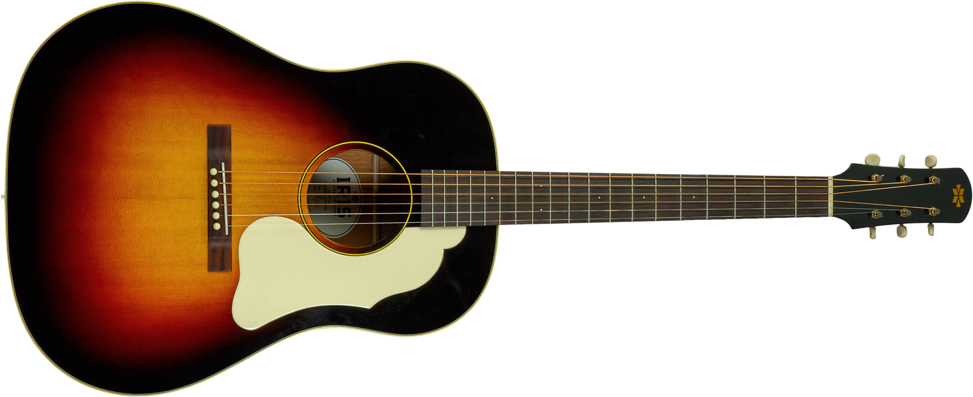 Iris Df Dreadnought Epicea Acajou Rw #1435 - Relic Tobacco Burst - Guitare Folk - Main picture
