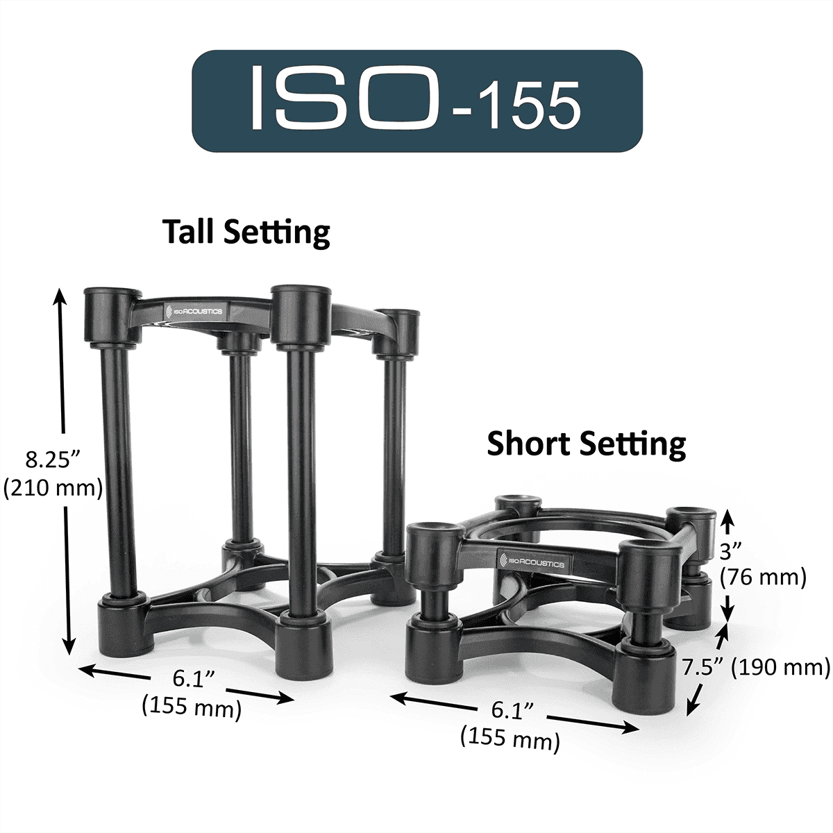 Isoacoustics Iso-155 (2 Supports) - Stand Et Support Studio - Variation 1