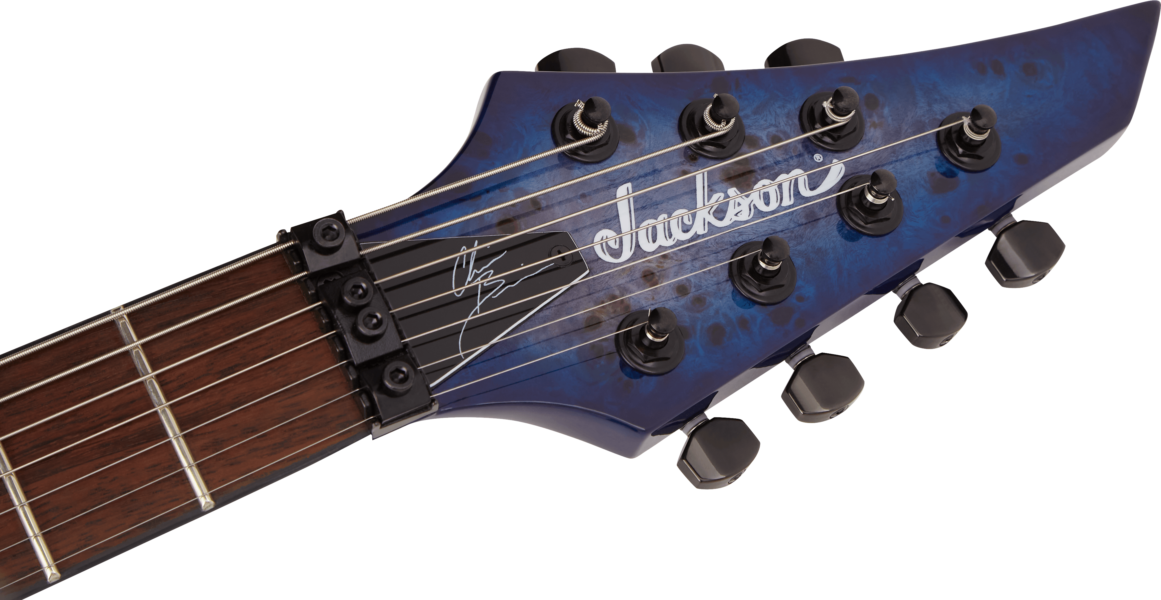 Jackson Chris Broderick Soloist 7 Pro Signature 2h Dimarzio Fr Lau - Trans Blue Poplar - Guitare Électrique 7 Cordes - Variation 4