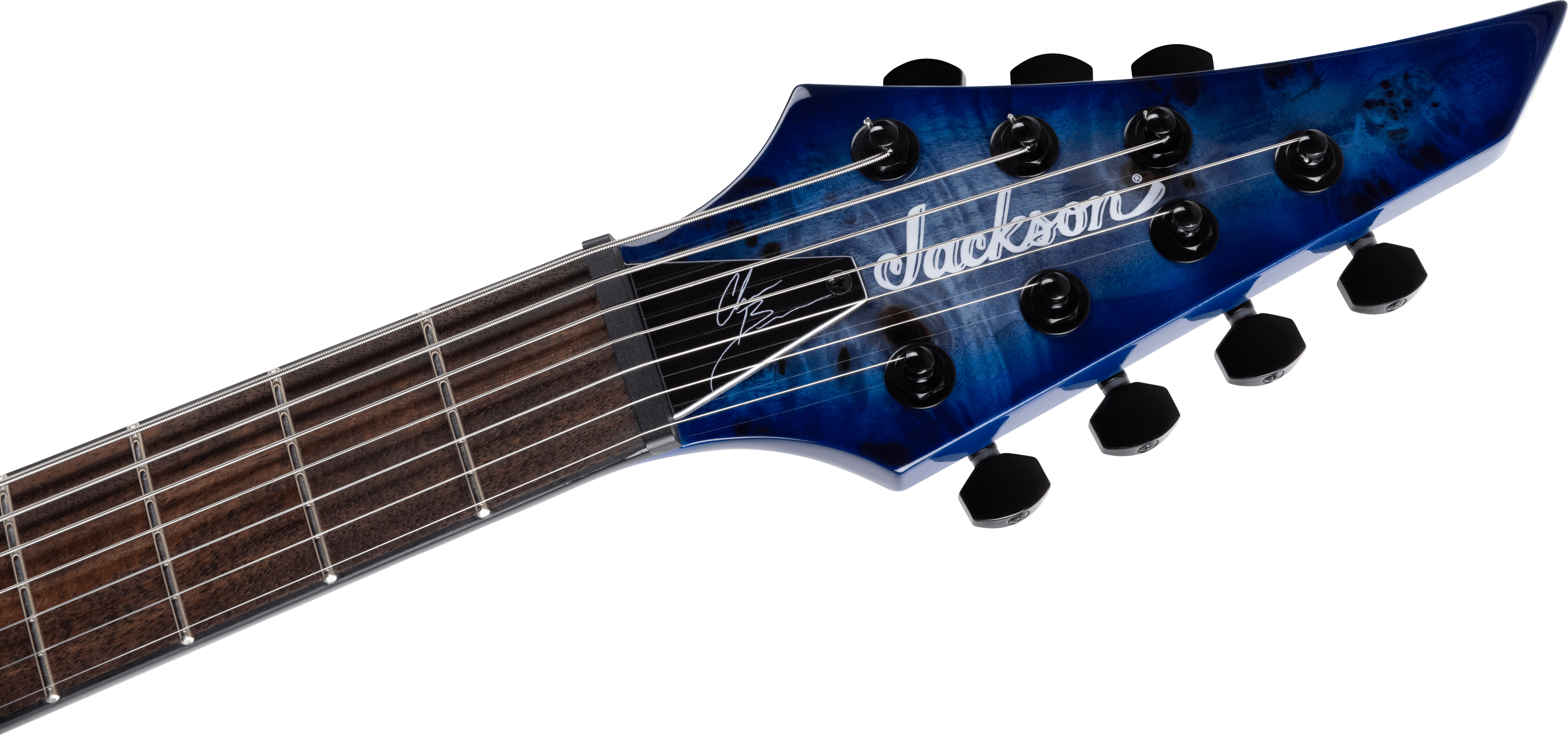 Jackson Chris Broderick Soloist 7 Pro 2h Dimarzio Ht Lau - Trans Blue Poplar - Guitare Électrique 7 Cordes - Variation 4