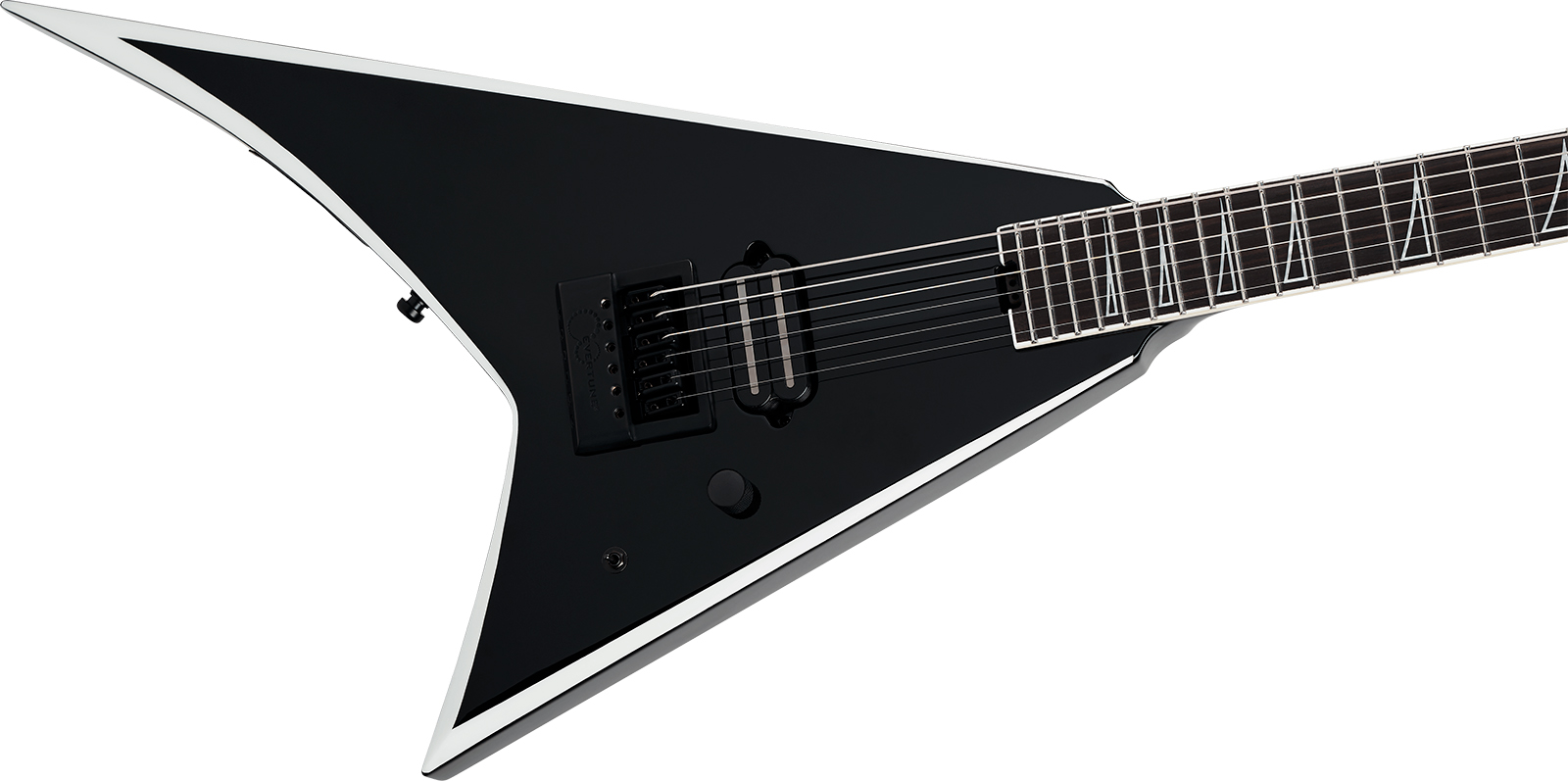 Jackson Christian Andrieu Rhoads Rr24 Evtn Cor Signature Cor 1h Fishman Fluence Ht Eb - Black W/ White Bevels - Guitare Électrique Signature - Variati