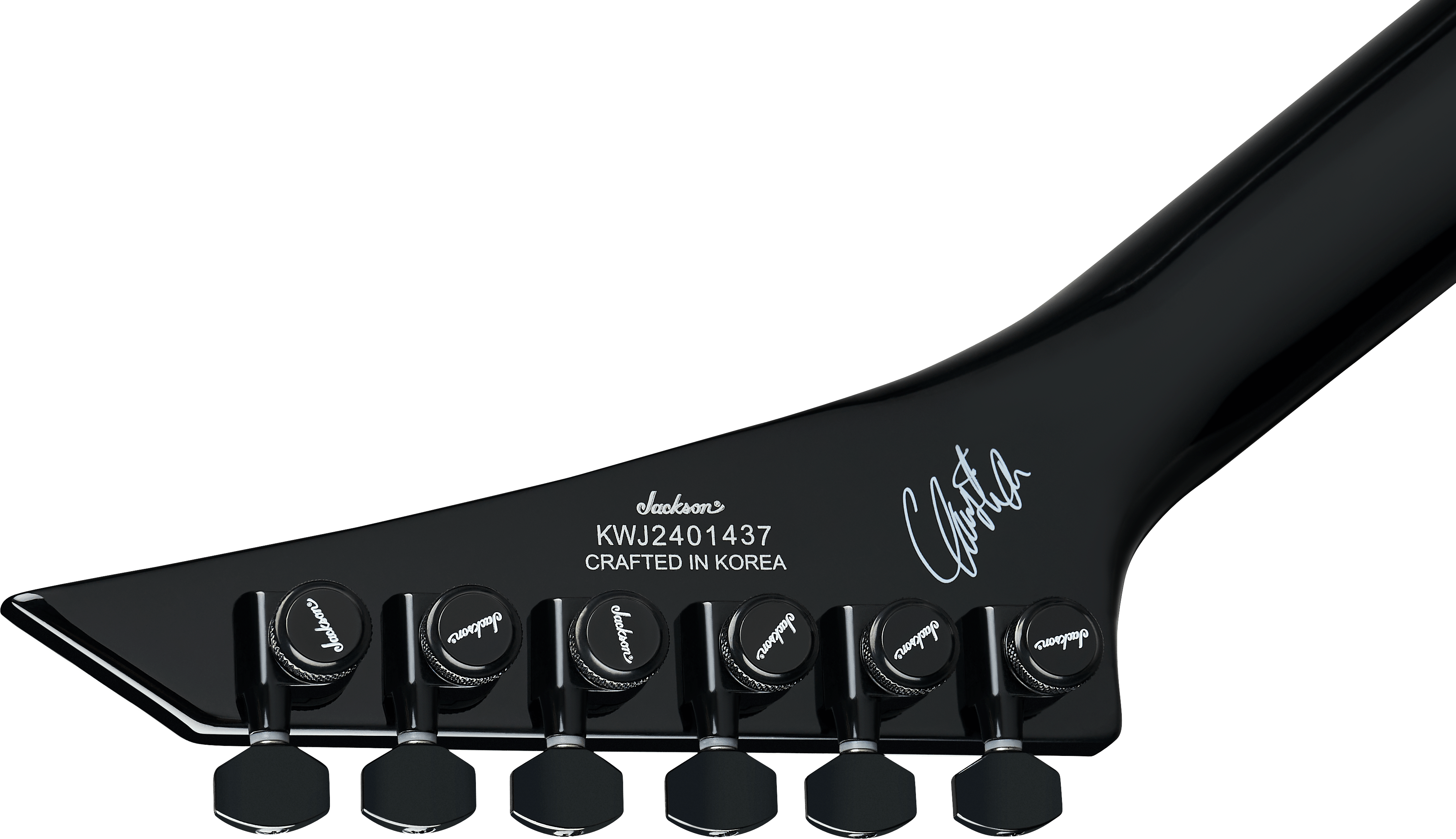 Jackson Christian Andrieu Rhoads Rr24 Evtn Cor Signature Cor 1h Fishman Fluence Ht Eb - Black W/ White Bevels - Guitare Électrique Signature - Variati