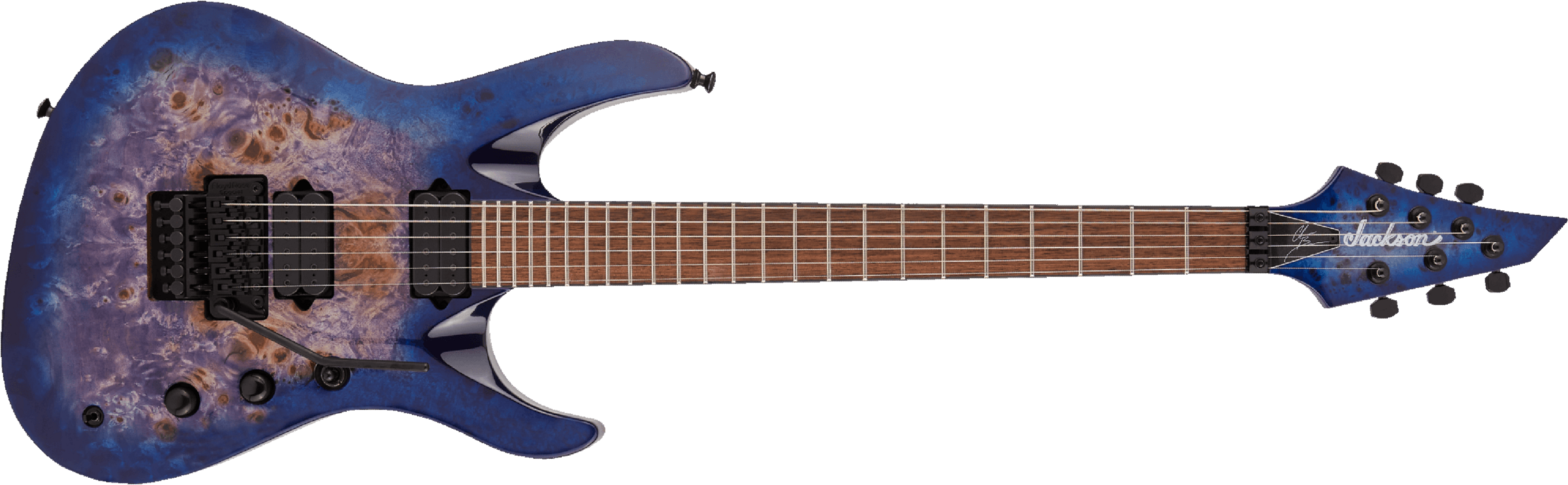Jackson Chris Broderick Soloist 6 Pro 2h Dimarzio Fr Lau - Trans Blue Poplar - Guitare Électrique Forme Str - Main picture