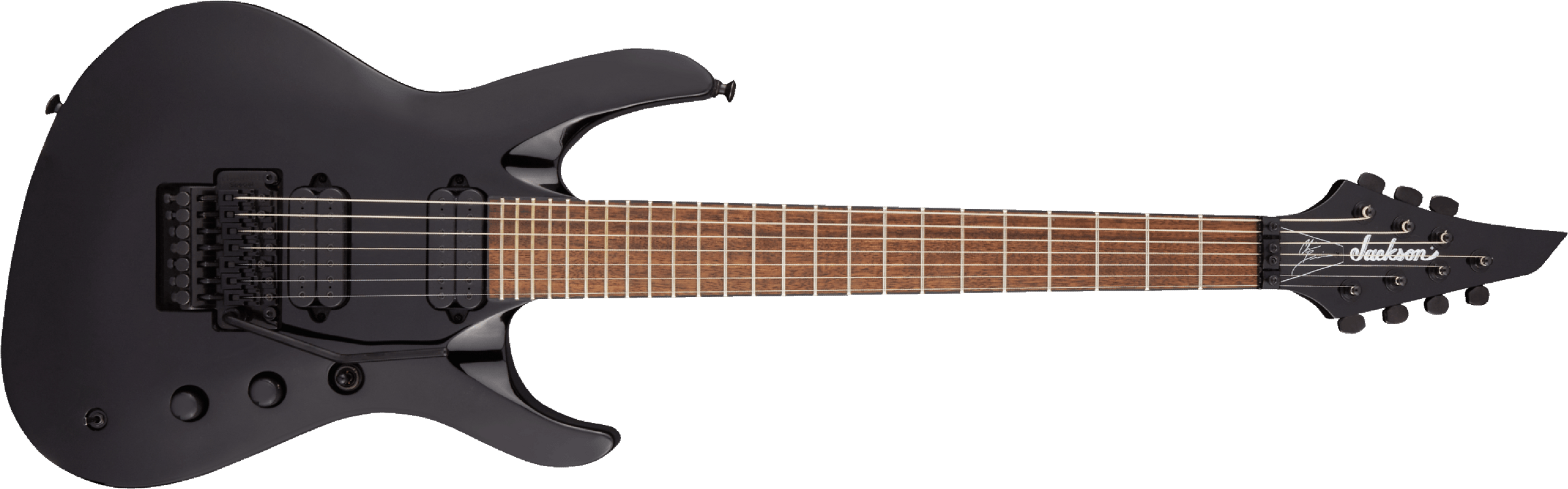 Jackson Chris Broderick Soloist 7 Pro Signature 2h Dimarzio Fr Lau - Gloss Black - Guitare Électrique 7 Cordes - Main picture