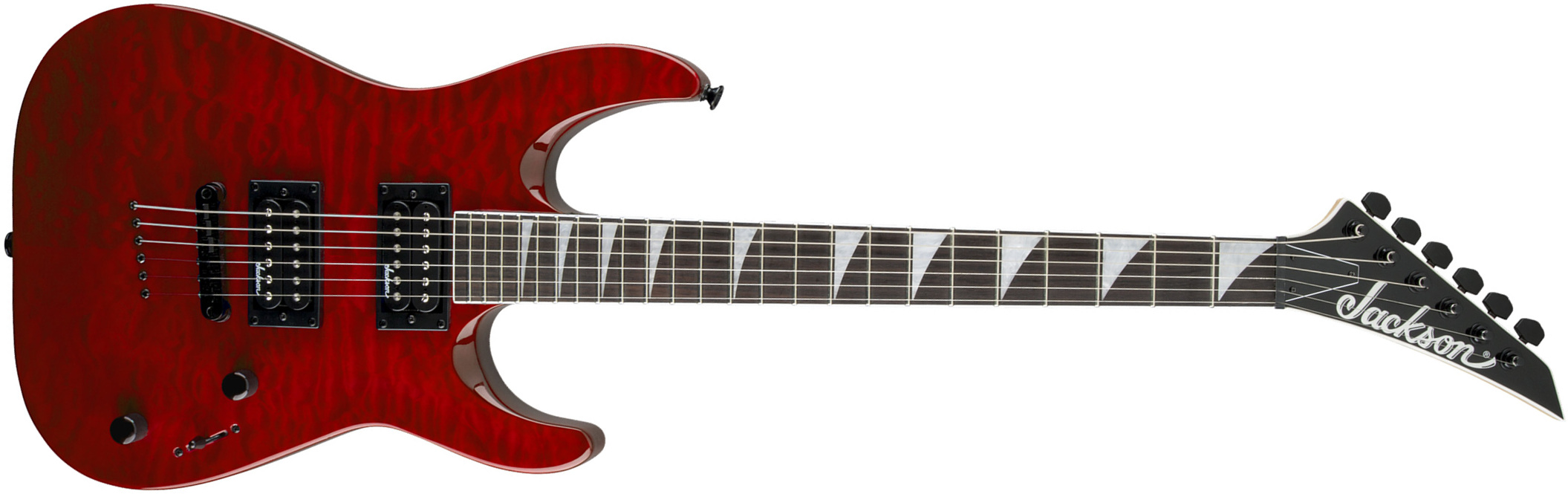 Jackson Dinky Arch Top Js32tq Dka  Hh Ht Ama - Transparent Red - Guitare Électrique MÉtal - Main picture
