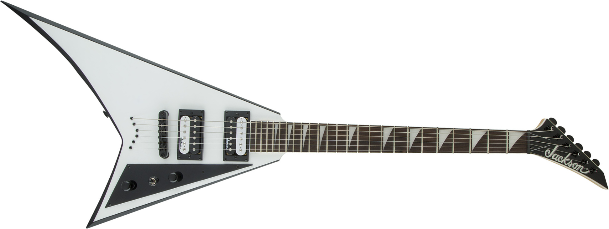 Jackson Randy Rhoads Js32t 2h Ht Ama - White With Black Bevels - Guitare Électrique MÉtal - Main picture