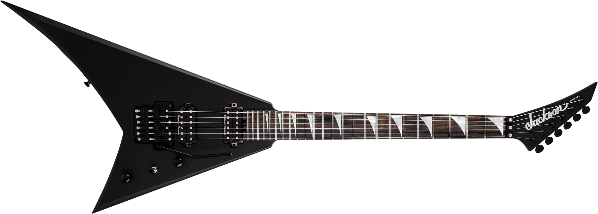 Jackson Rhoads Rr24 American 2h Seymour Duncan Fr Eb - Satin Black - Guitare Électrique MÉtal - Main picture