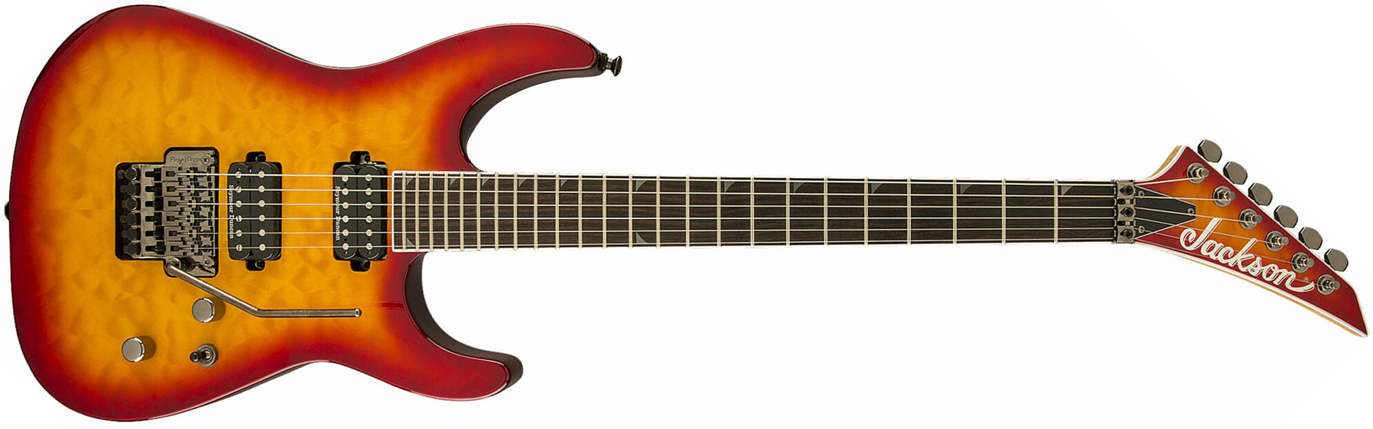 Jackson Soloist Sl2q Mah Pro Hh Seymour Duncan Fr Eb - Burnt Cherry Sunburst - Guitare Électrique Forme Str - Main picture