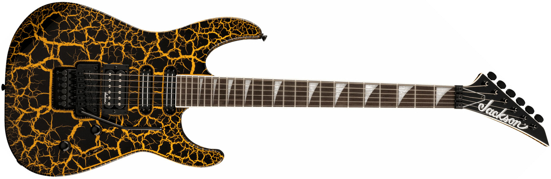 Jackson Soloist Sl3x Dx Hstst Fr Lau - Yellow Crackle - Guitare Électrique Forme Str - Main picture