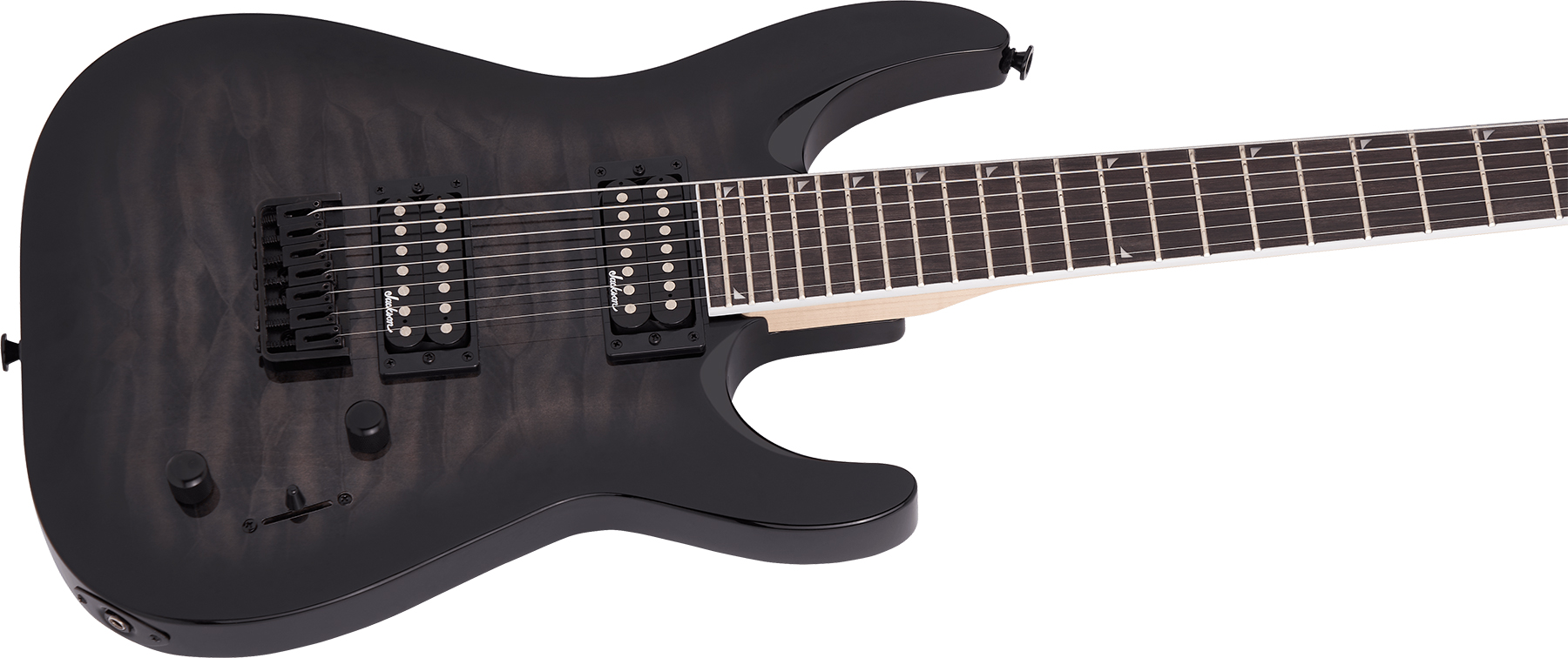 Jackson Dinky Js22q-7 Dka Ht Arch Top 2h Ht Ama - Transparent Black Burst - Guitare Électrique 7 Cordes - Variation 2