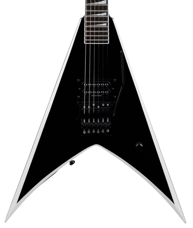 Guitare électrique signature Jackson Wes Borland Pro King V KV - Black w/ White Bevels