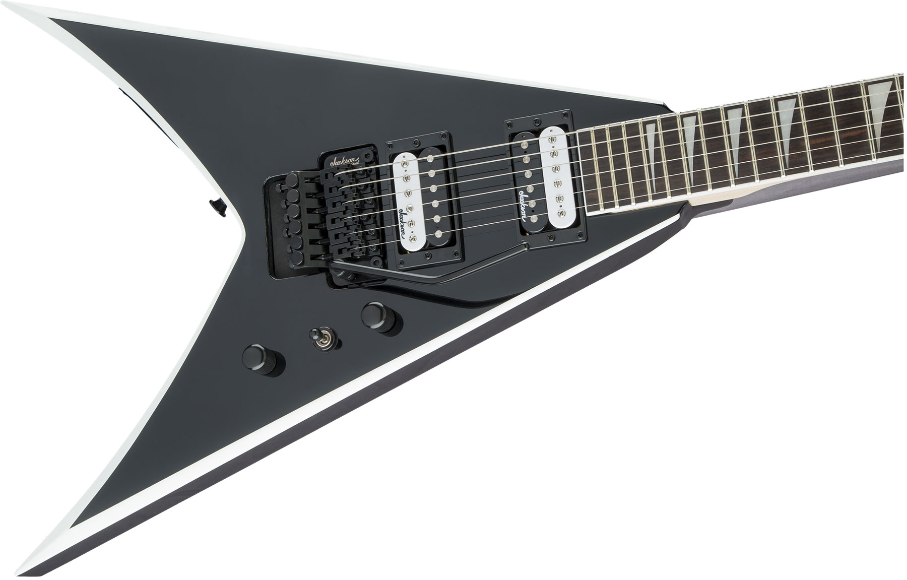 Jackson King V Js32 2h Fr Ama - Black White Bevels - Guitare Électrique MÉtal - Variation 2