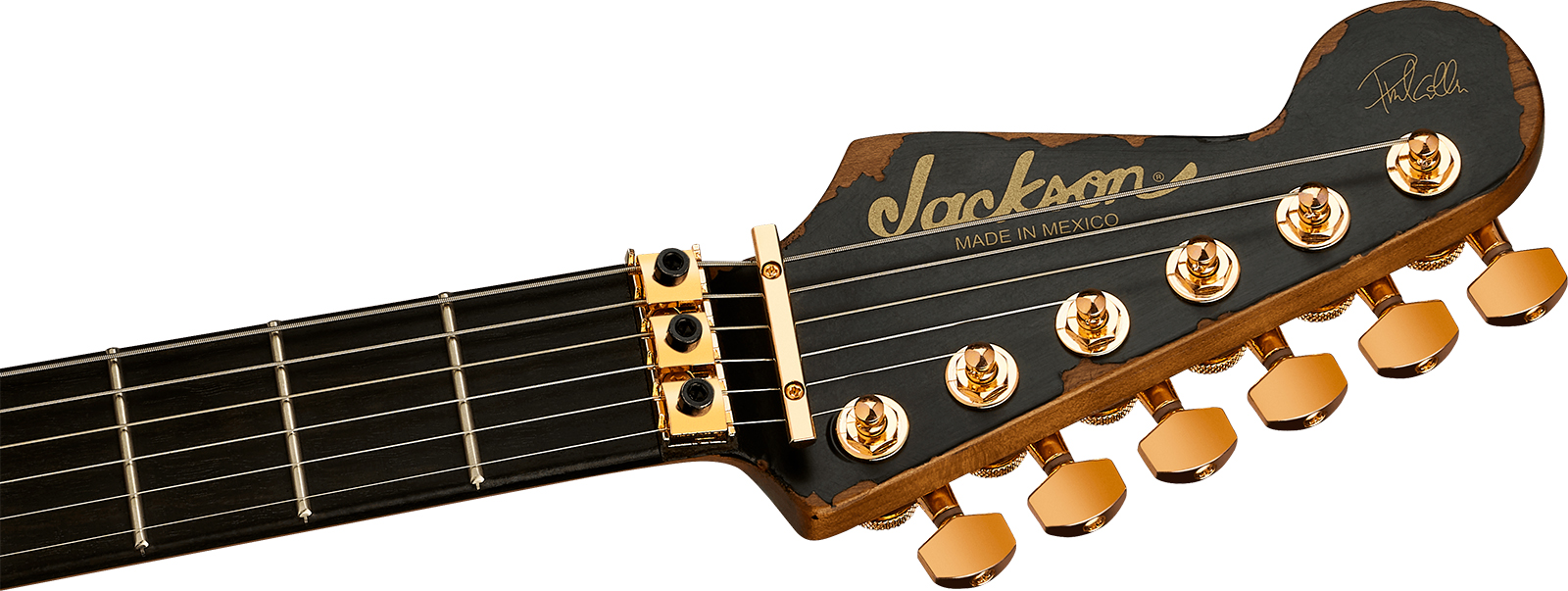 Jackson Phil Collen Pc1e Pro Mex Signature Hsh Fr Eb - Worn Black - Guitare Électrique Signature - Variation 3