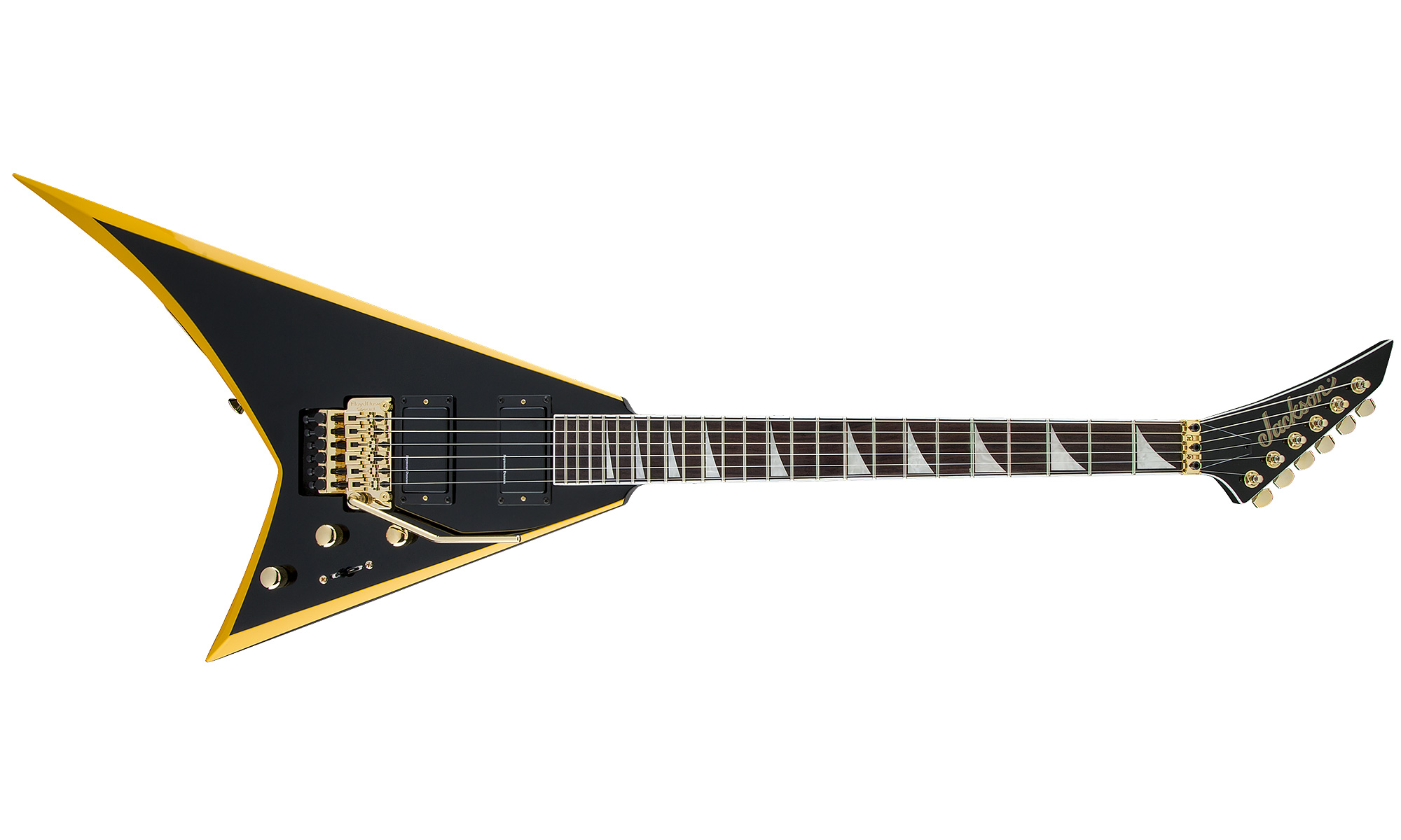 Jackson Rhoads Rrx24 2h Seymour Duncan Fr Lau - Black With Yellow Bevels - Guitare Électrique MÉtal - Variation 1